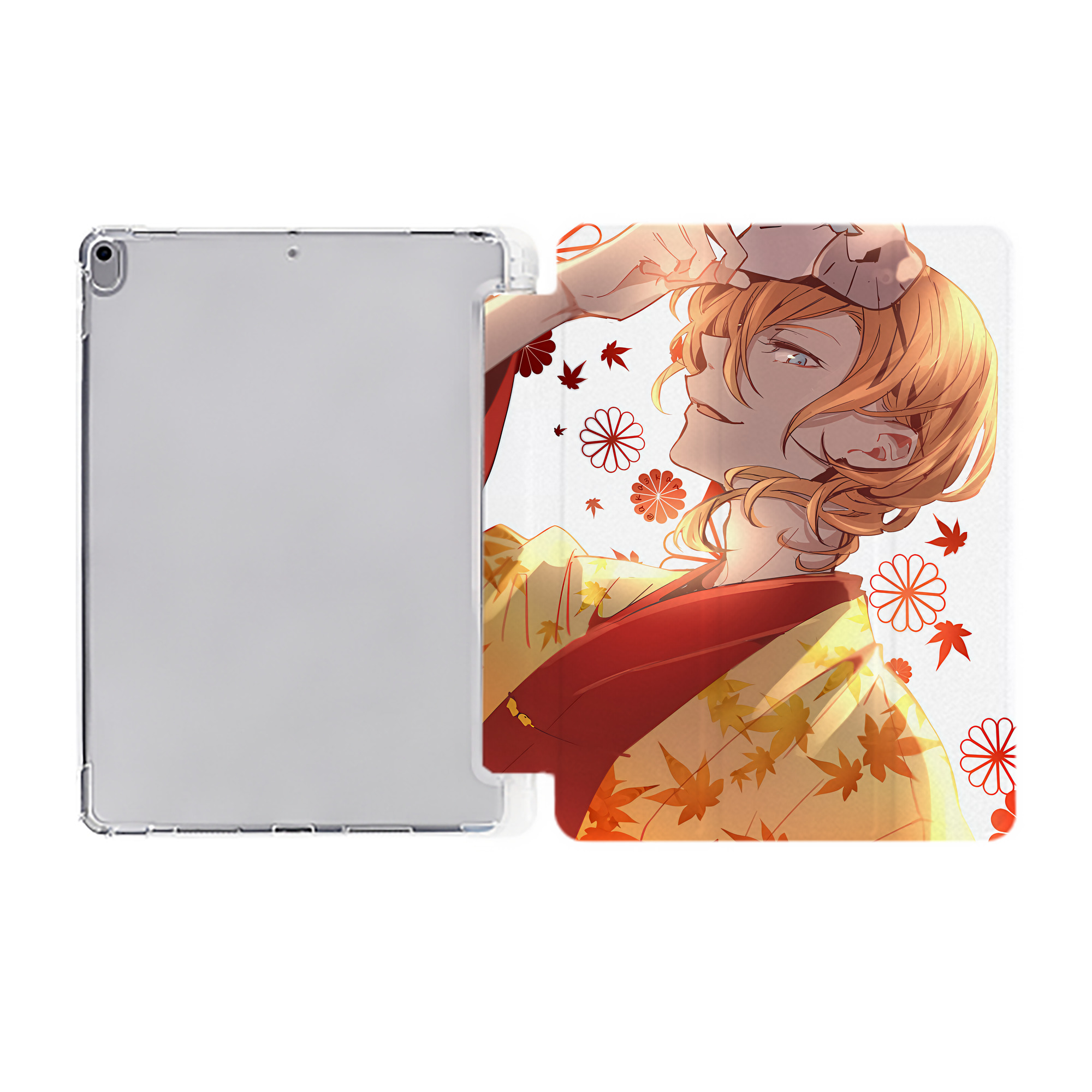 （画像用） 文豪ストレイドッグス Bungo Stray Dogs IPad ケース ペン収納付き 三つ折りスタンド PUレザー×シリコン 対応機種9.5/10.5/10.9インチ
